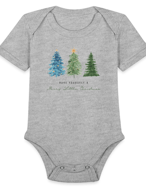 Organic Short Sleeve Baby Bodysuit - heather grey