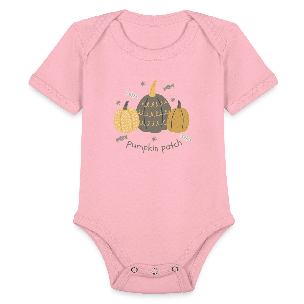 Organic Short Sleeve Baby Bodysuit - light pink