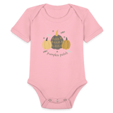 Organic Short Sleeve Baby Bodysuit - light pink