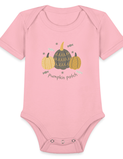 Organic Short Sleeve Baby Bodysuit - light pink