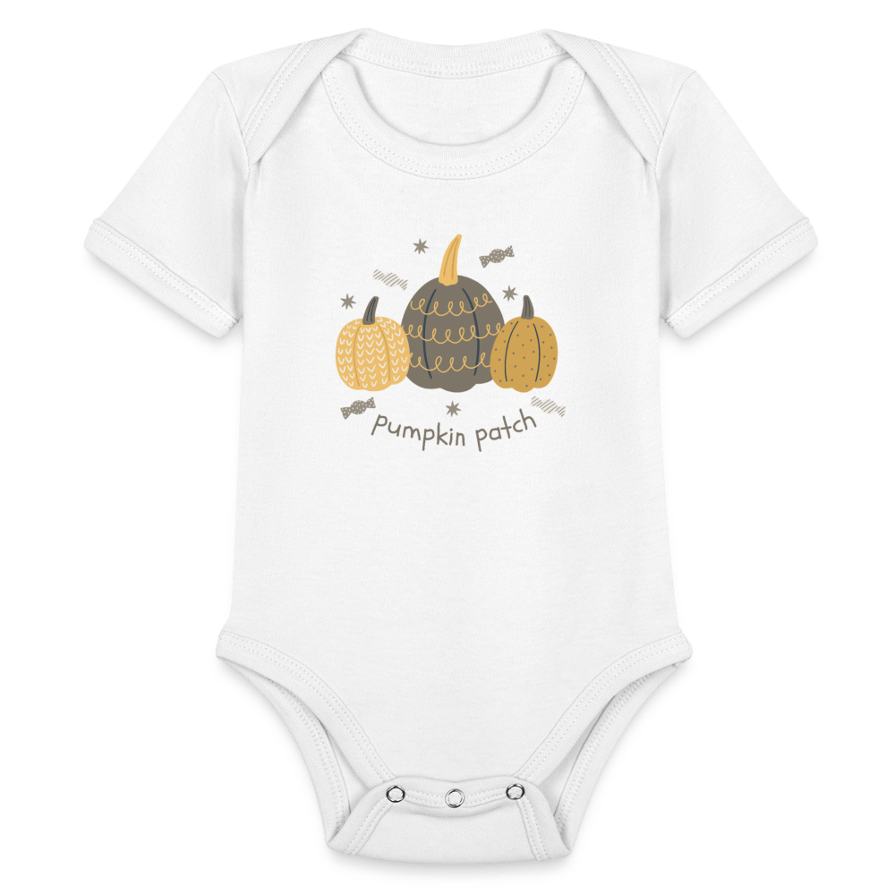 Organic Short Sleeve Baby Bodysuit - white