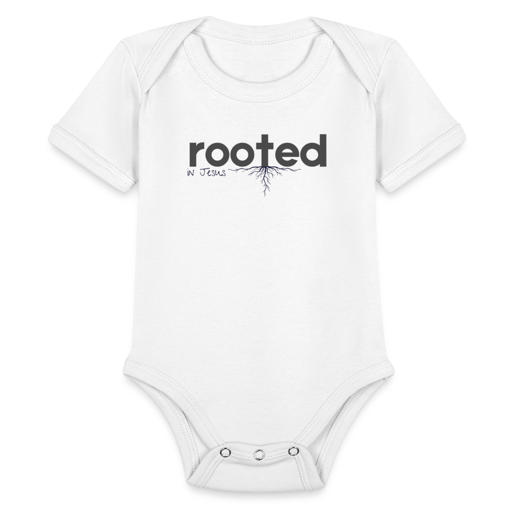 Organic Short Sleeve Baby Bodysuit - white