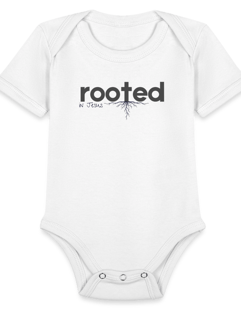 Organic Short Sleeve Baby Bodysuit - white