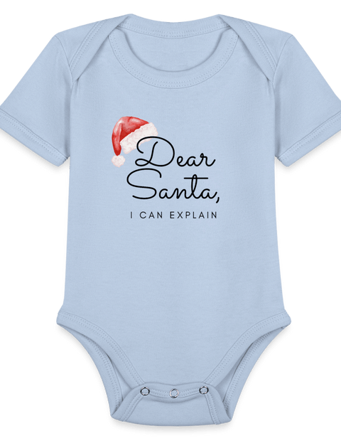 Organic Short Sleeve Baby Bodysuit - sky