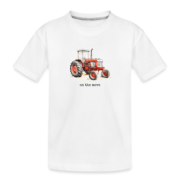 Big Red Tractor - white