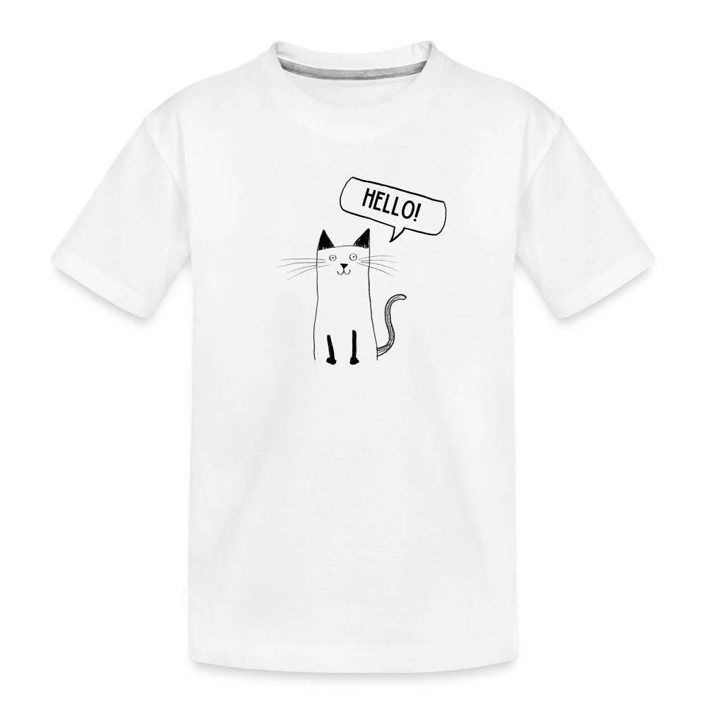 Cat Says Hello! - white