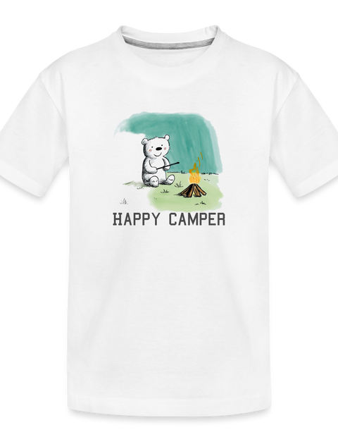 Happy Camper Bear - white