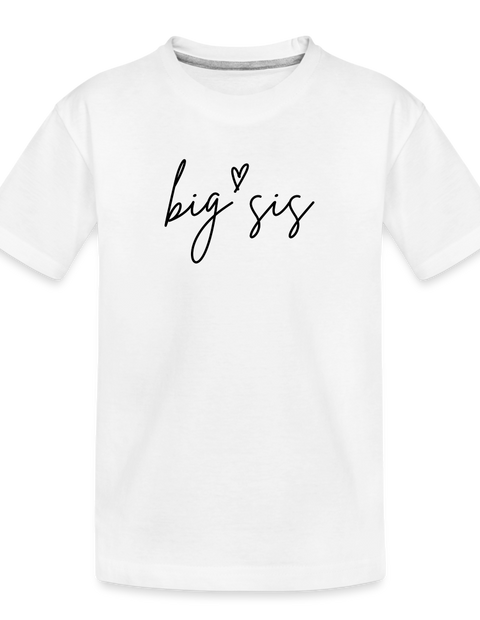 Cursive Big Sis Tee - white