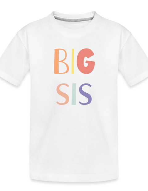 Colorful Big Sis Tee - white